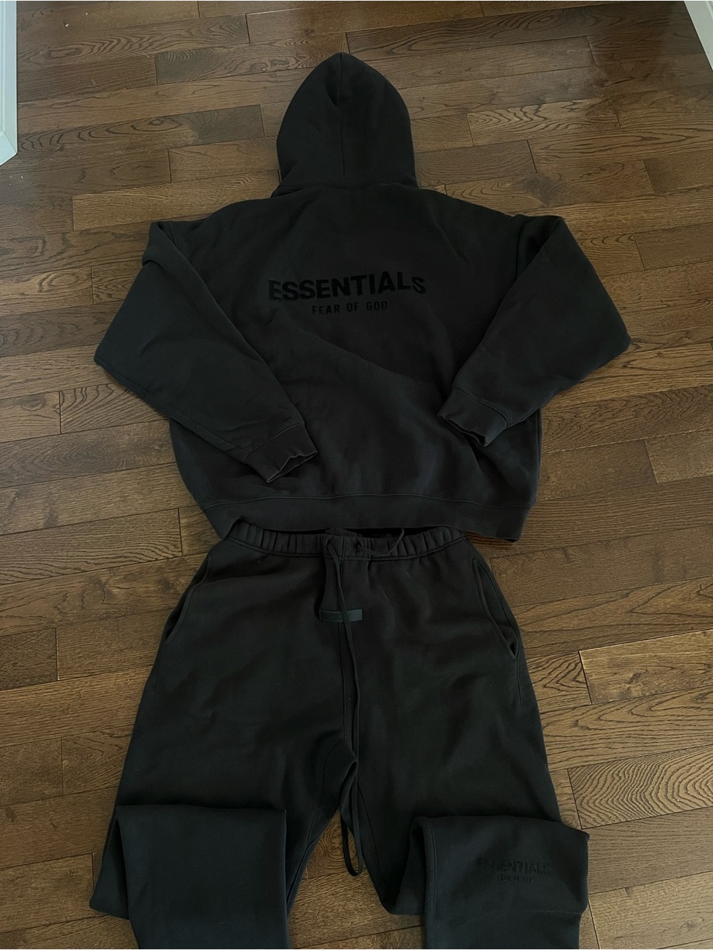Essentials Black Hoodie and Sweatpants Set